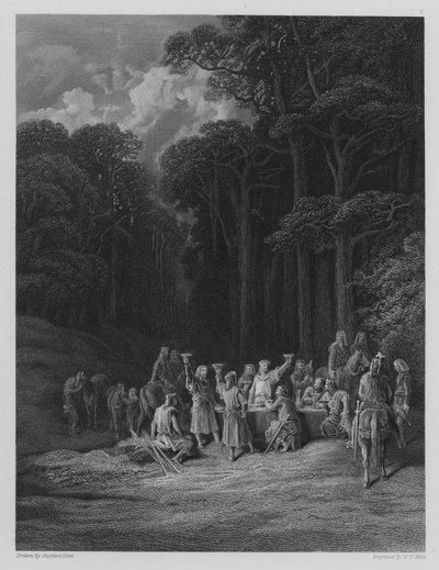 The Knights Carouse by Gustave after Dore